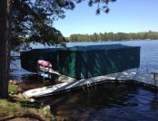 Two boats properly sheltered with automatic covers.