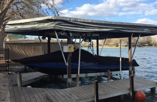 Weather Protection for Docked Boat with Automatic Cover