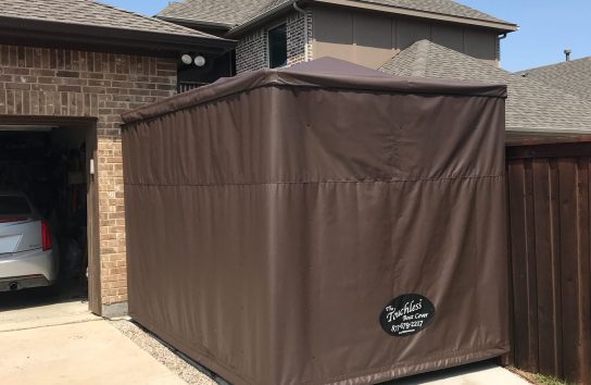 Brown Automatic Golf Cart Cover House
